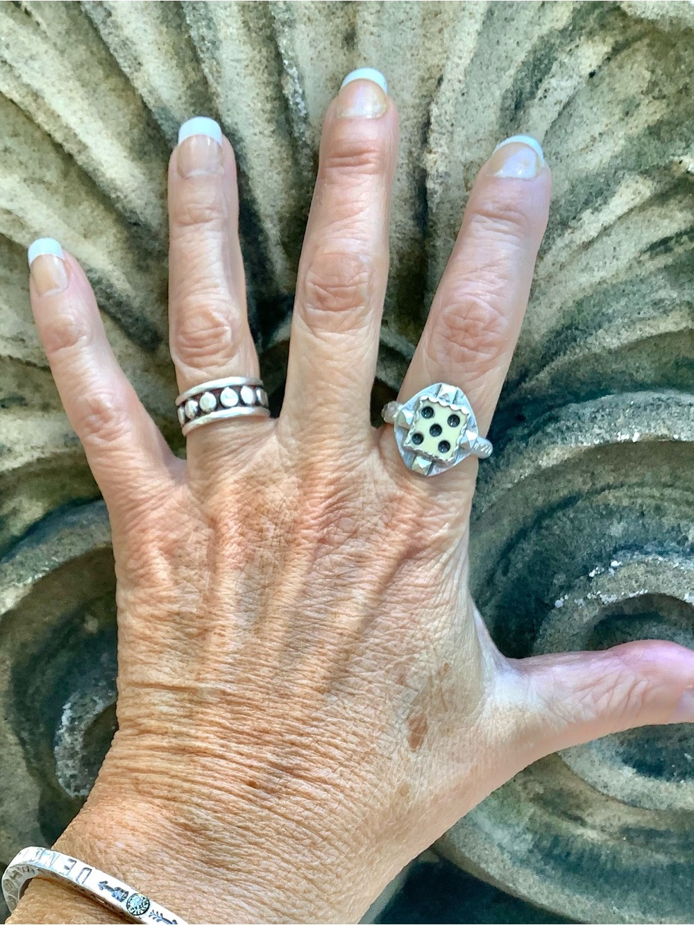 Sterling domino ring,size 9.5
